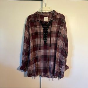American Eagle Flannel Top
